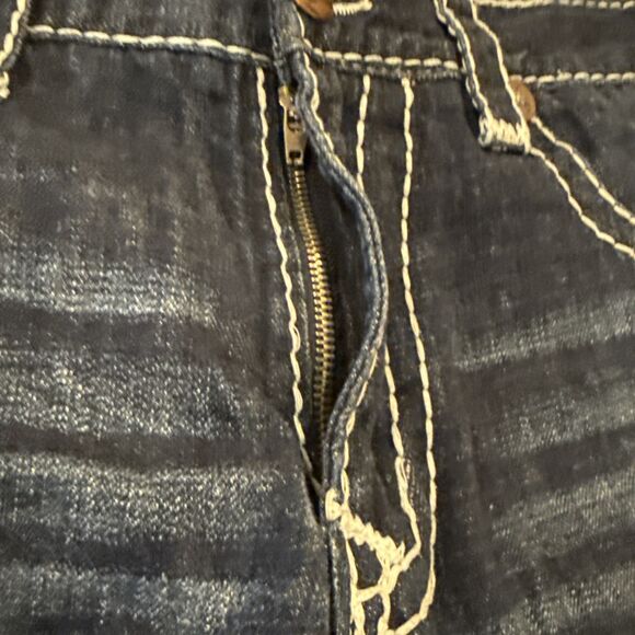 True Religion Joey Super T Jeans 38x32 Denim Distressed Fair/Good Used Condition - Picture 9 of 15